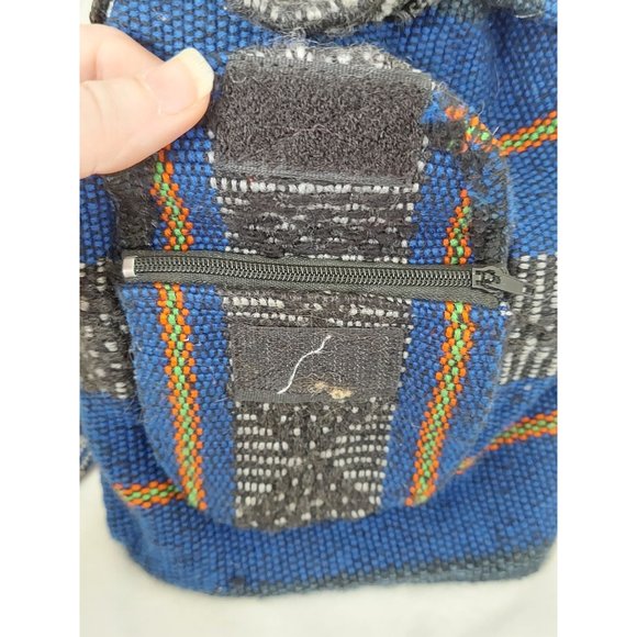 Confecciones Artilana Mini Backpack Handbag Blue Black Baja Boho Beach Purse Bag - Picture 4 of 7